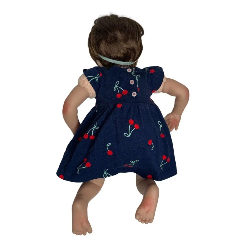 Toddler Baby Girl Reborn Doll Rooted Brown Hair Soft Body Smiling Realistic‎ 21